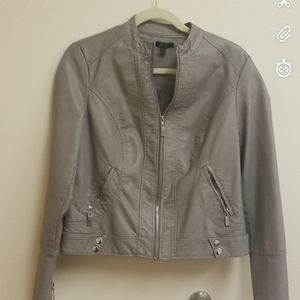 Women's Grey Leather jacket
